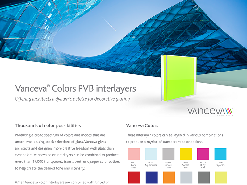 Vanceva® Colour Product Data Sheet