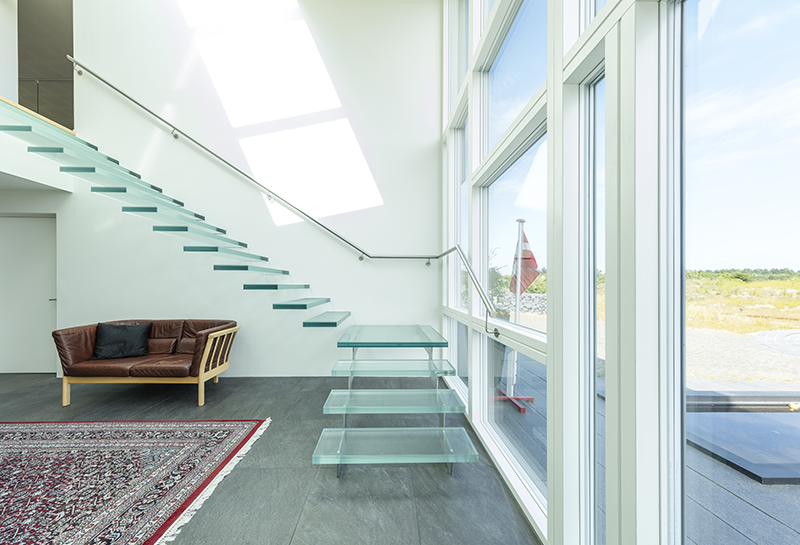 Glastrappe som et eksempel på hvad glas kan anvendes til.