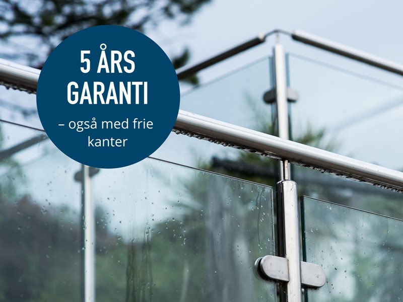Glasværn med Saflex monteret uden kanter